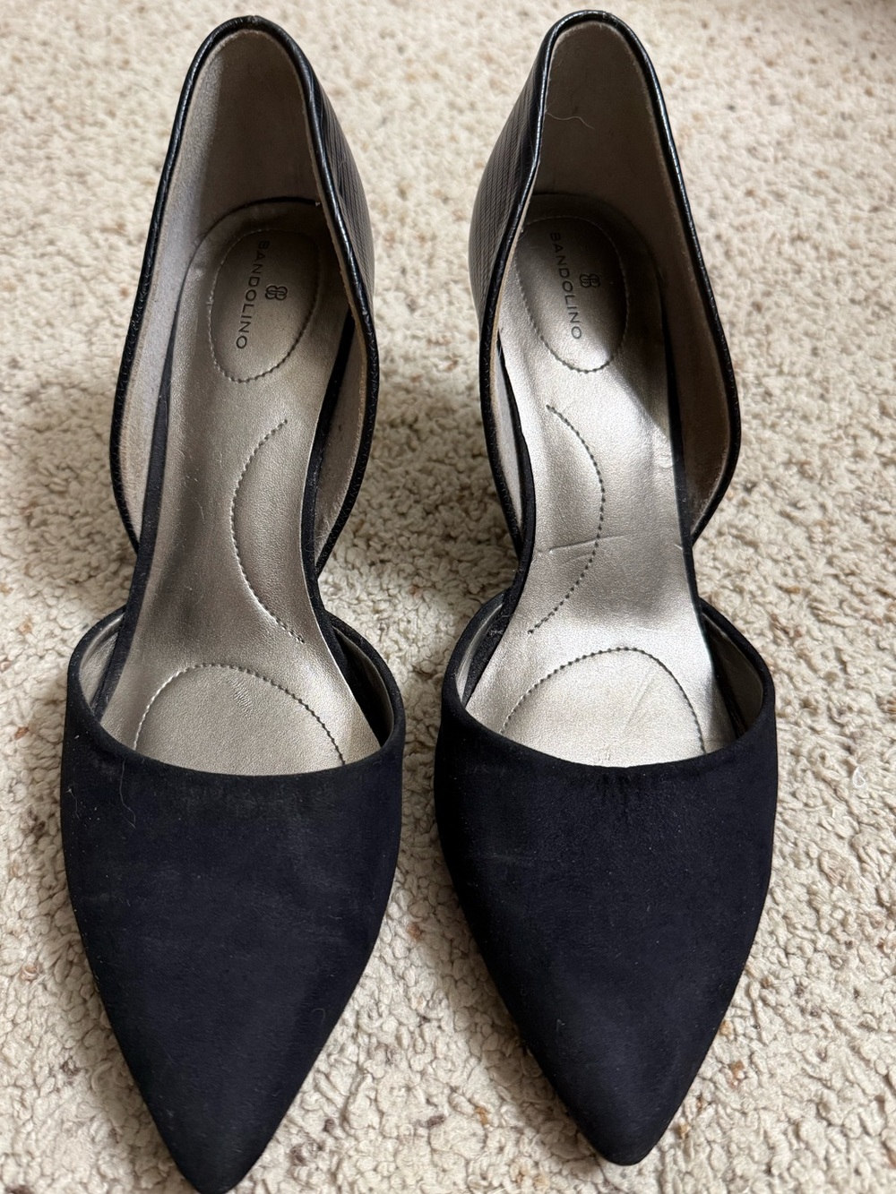 Bandolino Black Grenow D'Orsay Pointed Toe Pumps Heels Size 10